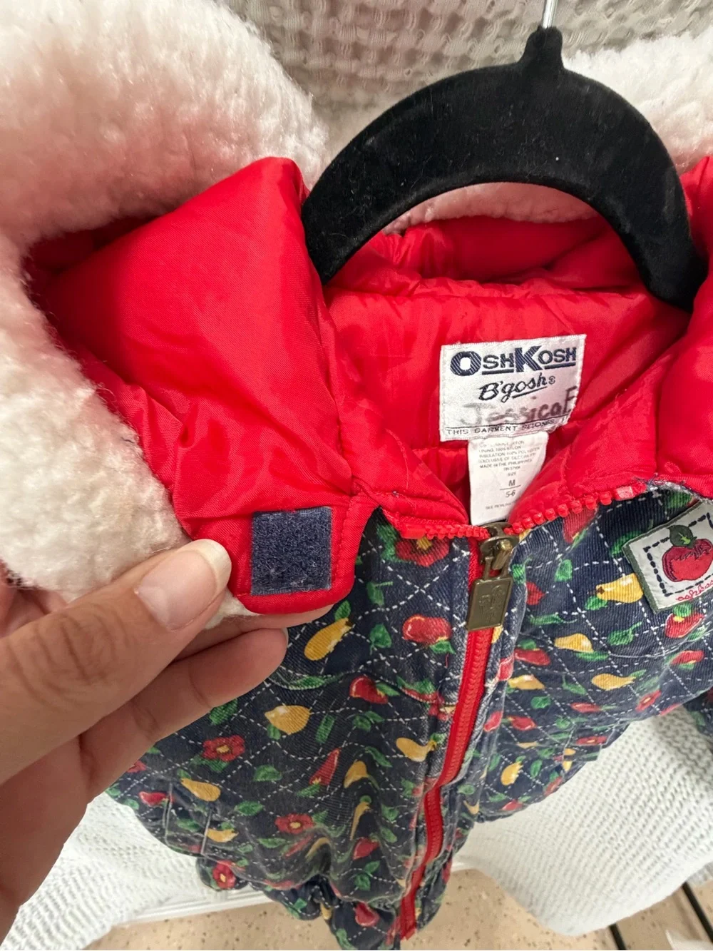 Vintage Oshkosh size 5-6 Flawed Faded Jacket Multicolor Fruit Floral Print